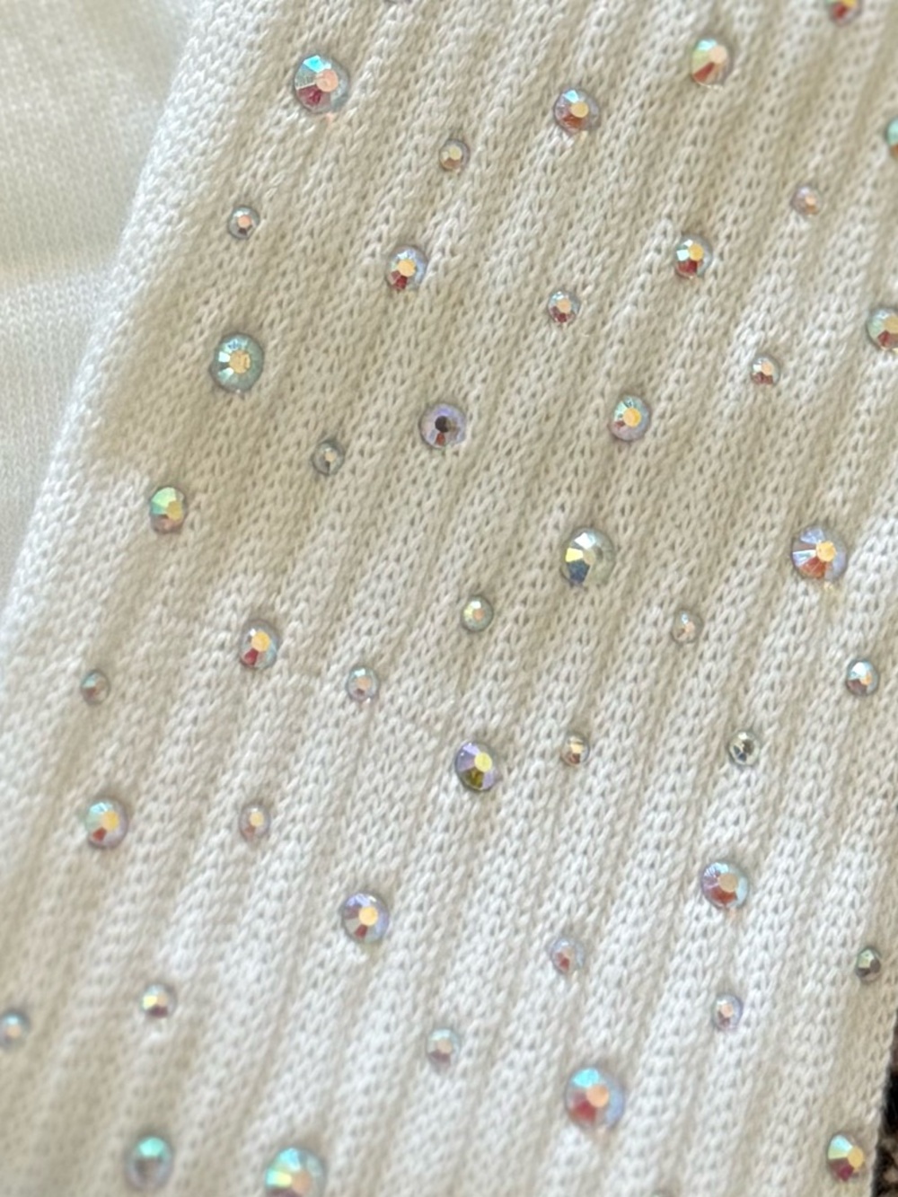 White Rhinestone-Embellished Socks - Picture 4 of 4